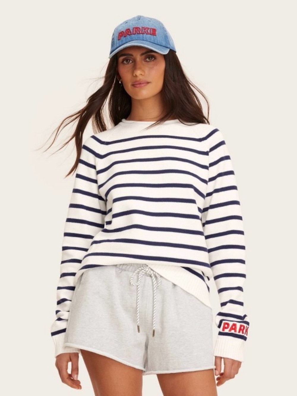 Women's Rollneck Striped Pullover
Sweater - Parke x Target Navy Blue Striped
XL